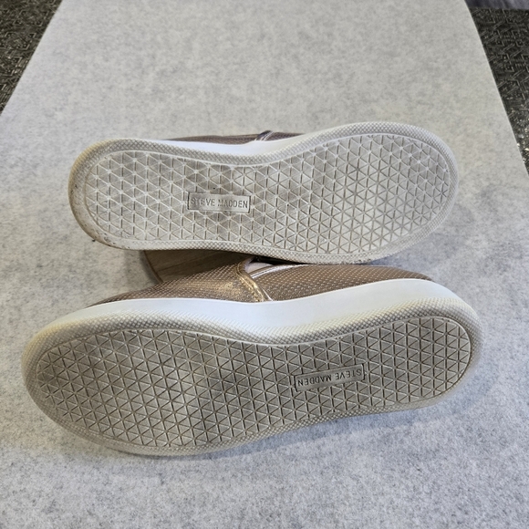 🐢 Steve Madden Gracy- Rose Gold and White Loafers. Size 10 - Picture 11 of 12